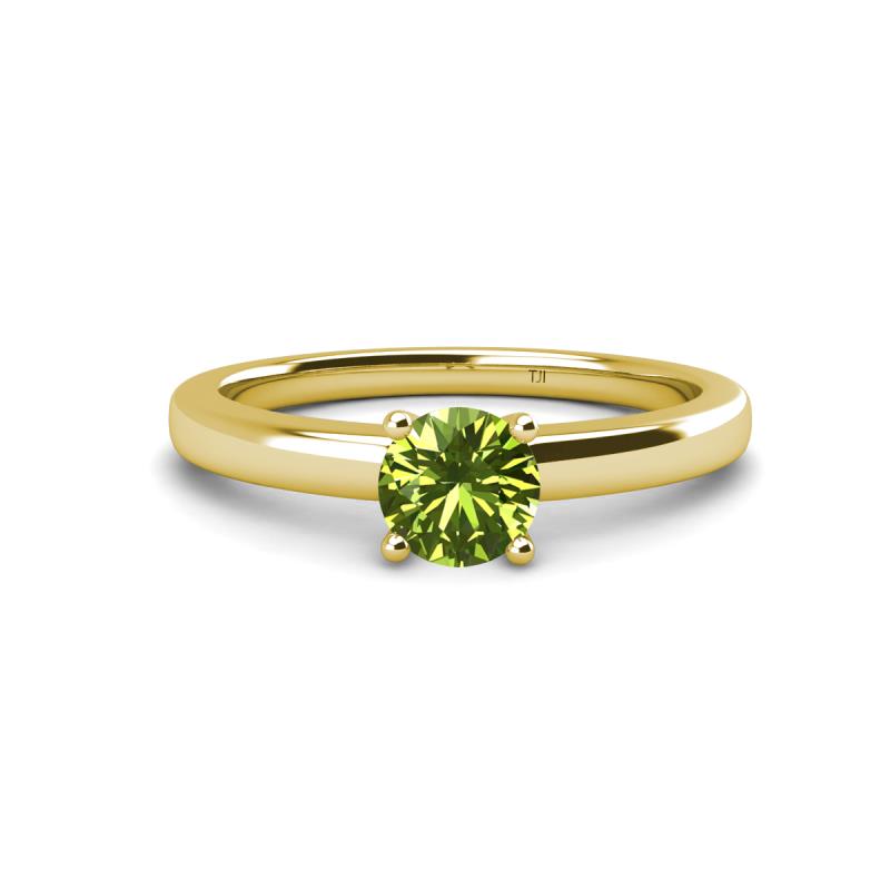 Kyle 6.50 mm Round Peridot Solitaire Engagement Ring 