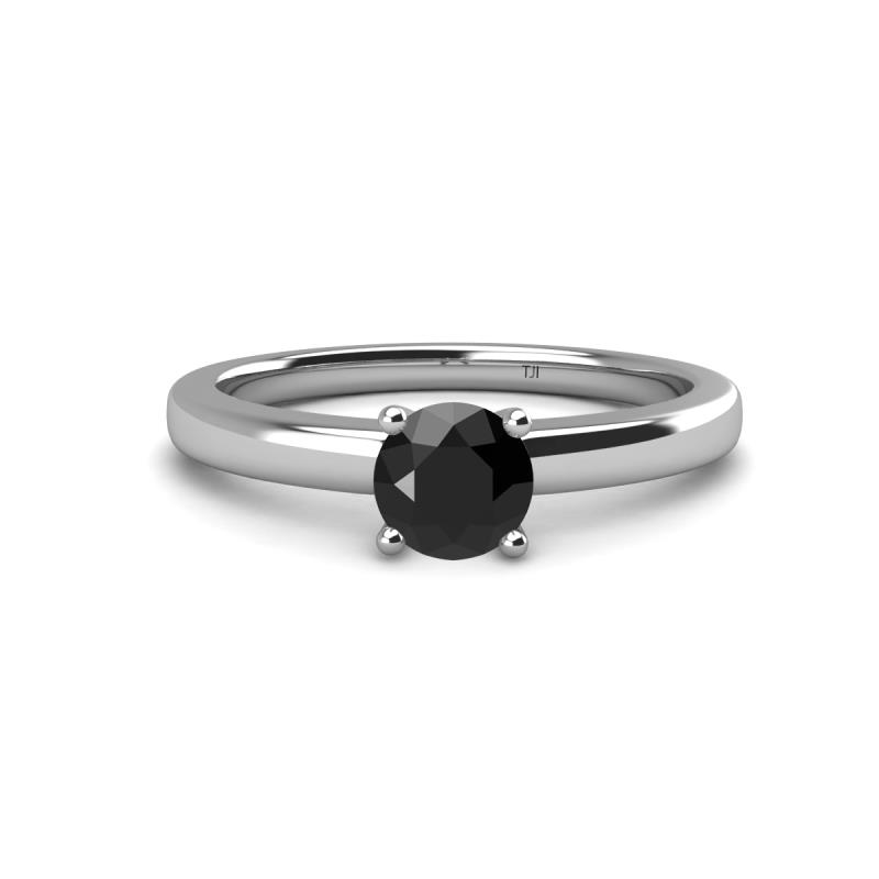 Kyle 6.00 mm Round Black Diamond Solitaire Engagement Ring 