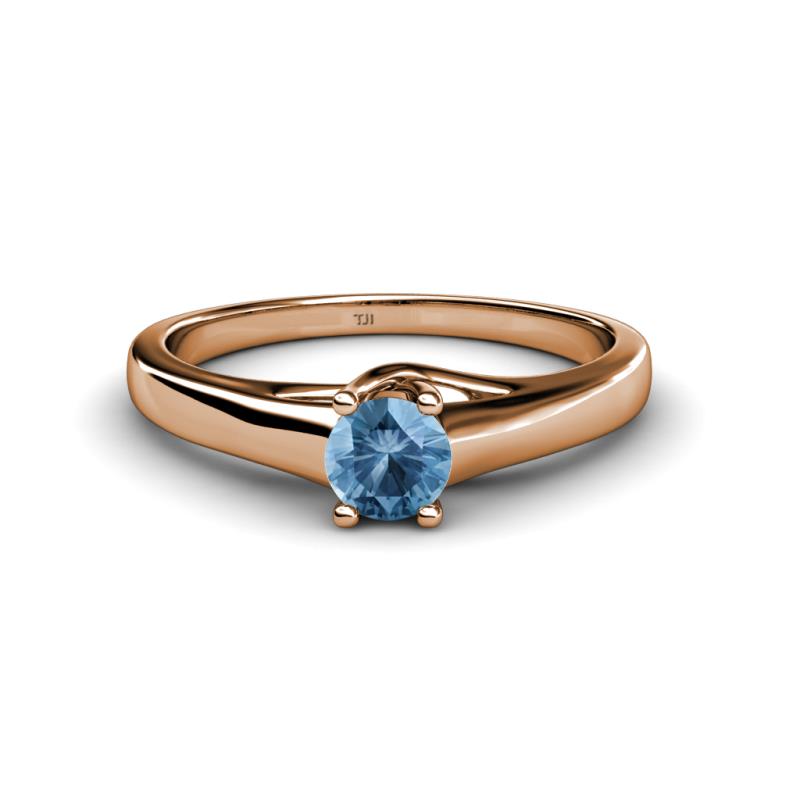 Nixie 0.50 ct Blue Topaz Round (5.00 mm) Solitaire Engagement Ring  