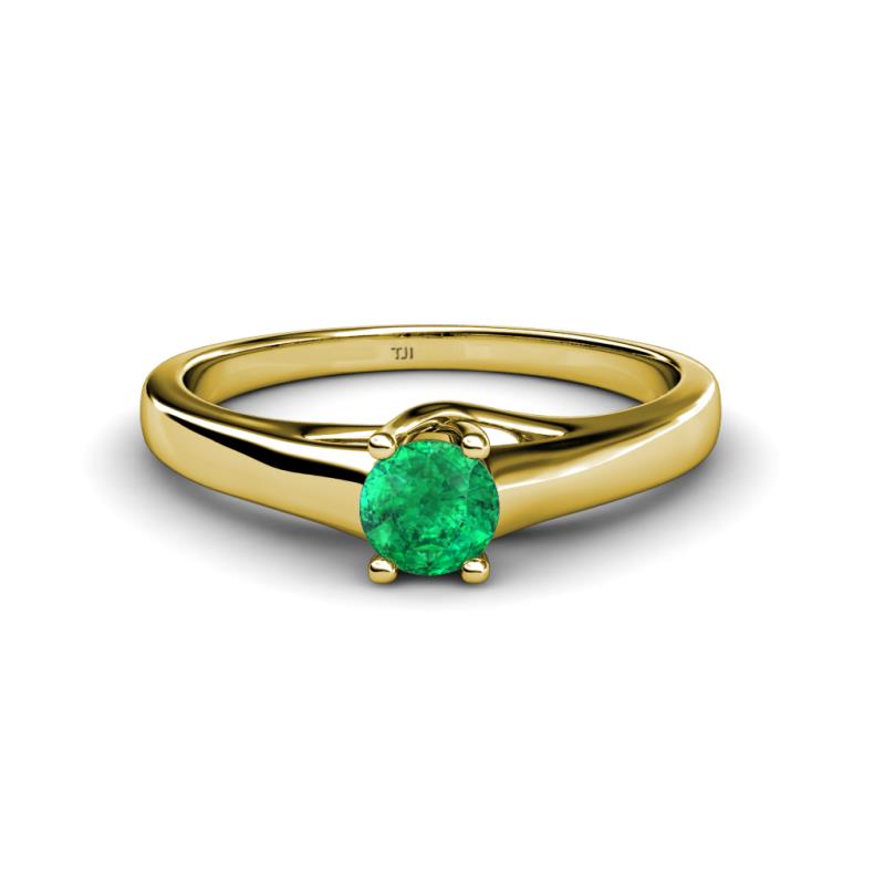 Nixie 0.40 ct Emerald Round (5.00 mm) Solitaire Engagement Ring  