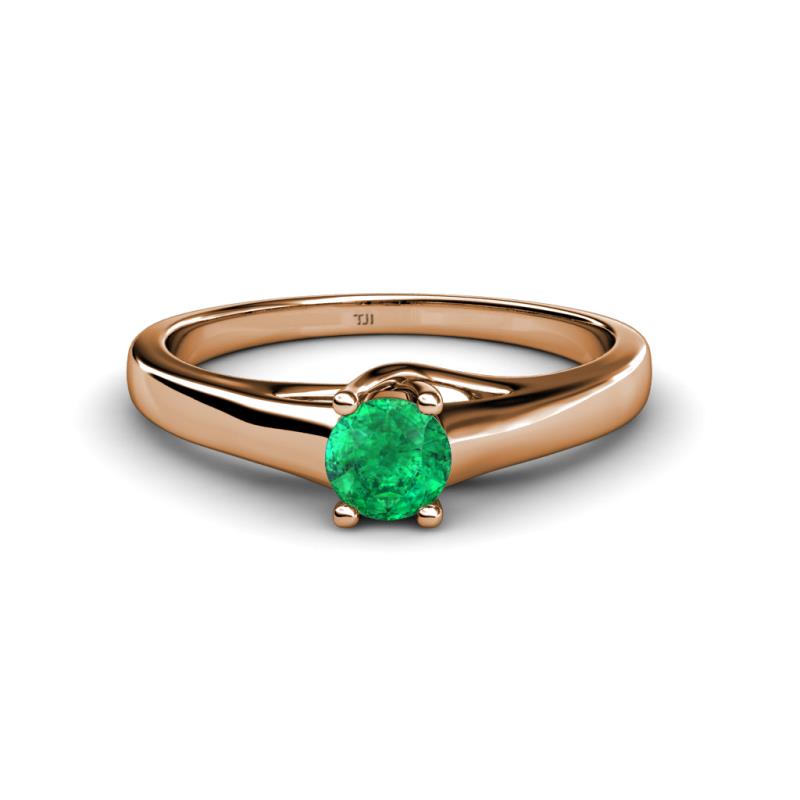 Nixie 0.40 ct Emerald Round (5.00 mm) Solitaire Engagement Ring  