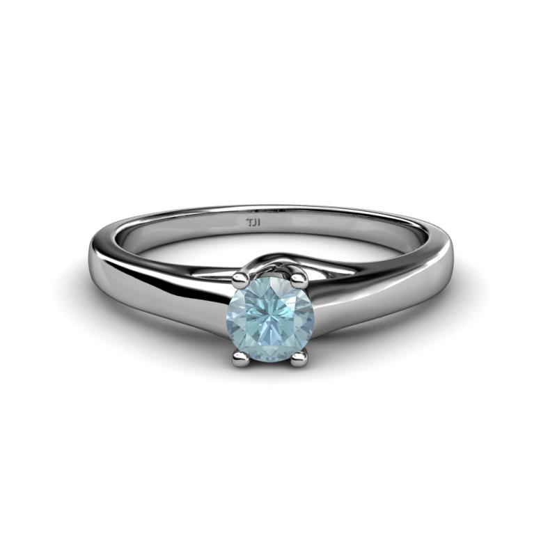 Nixie 0.40 ct Aquamarine Round (5.00 mm) Solitaire Engagement Ring  