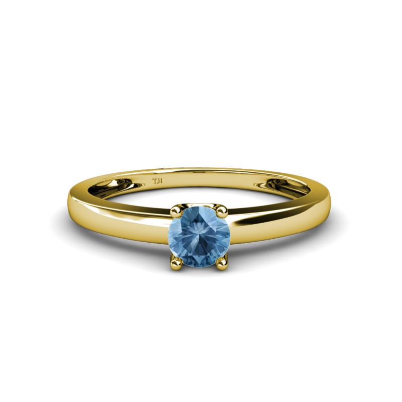 Ilone Blue Topaz Solitaire Engagement Ring 