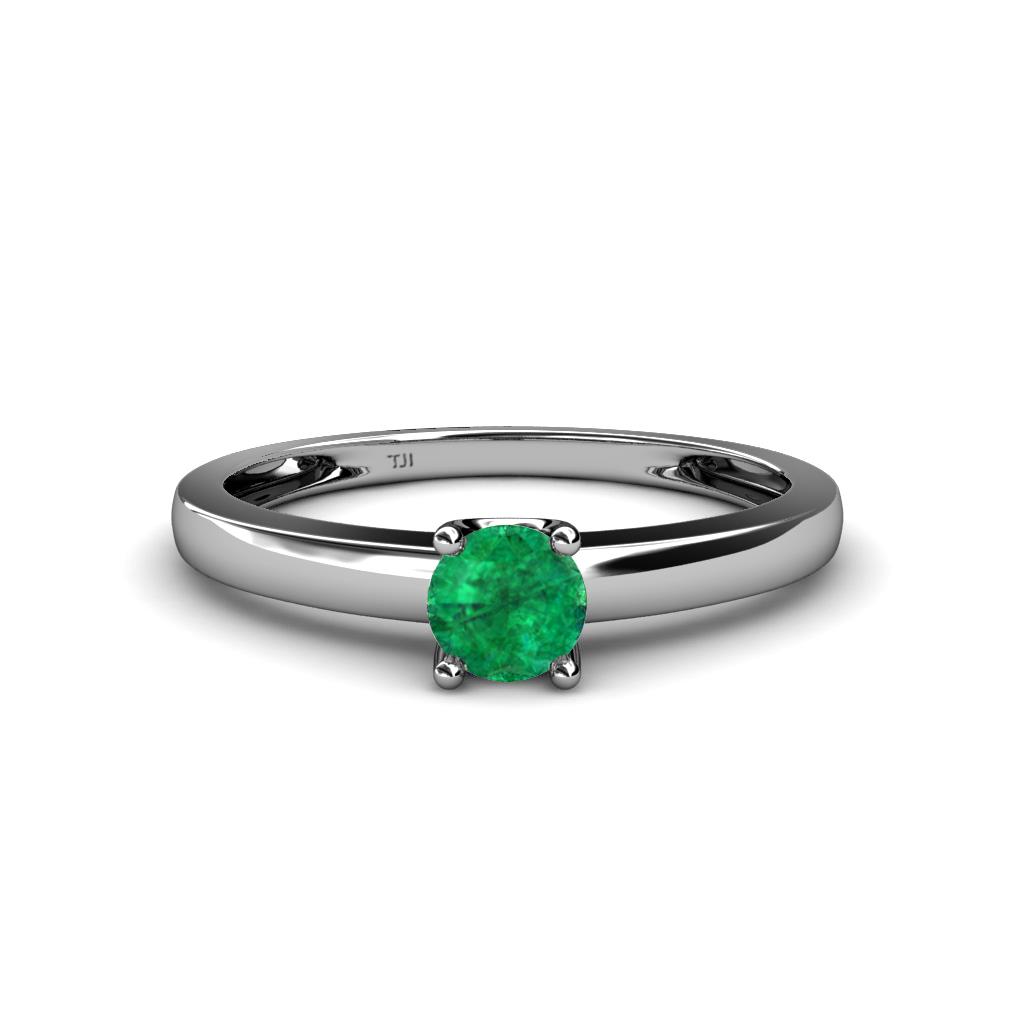 Ilone Emerald Solitaire Engagement Ring 