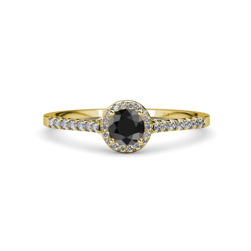 Lore Black and White Diamond Halo Bridal Set Ring 