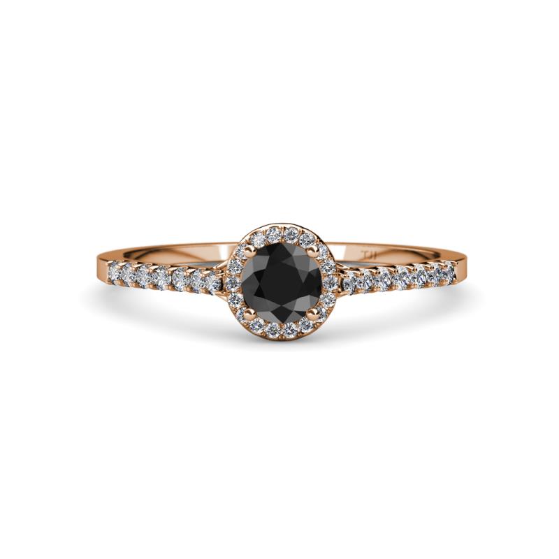 Lore Black and White Diamond Halo Bridal Set Ring 