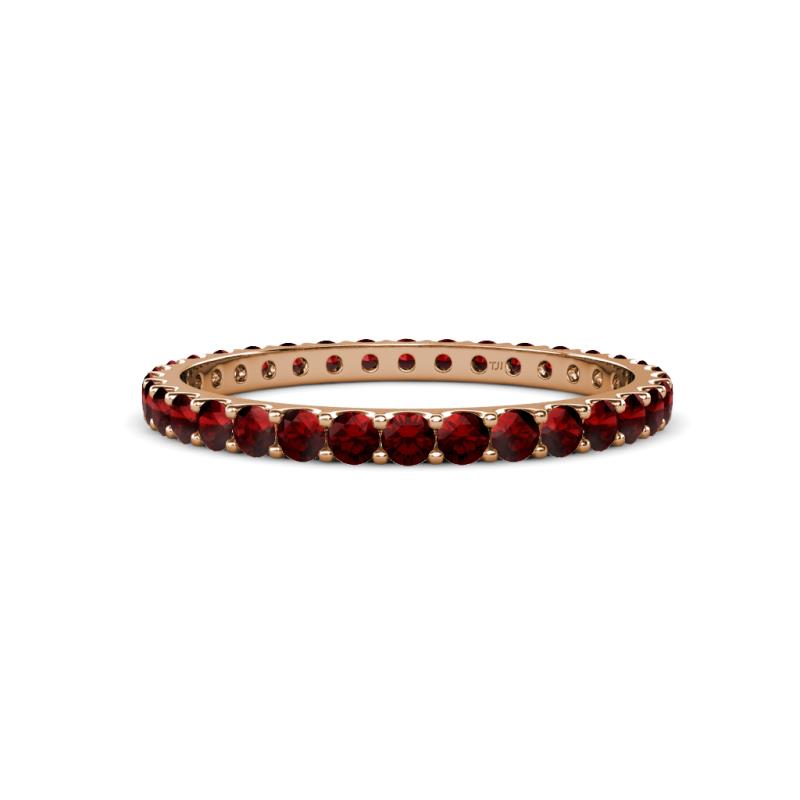 Audrey 2.00 mm Red Garnet U Prong Eternity Band 