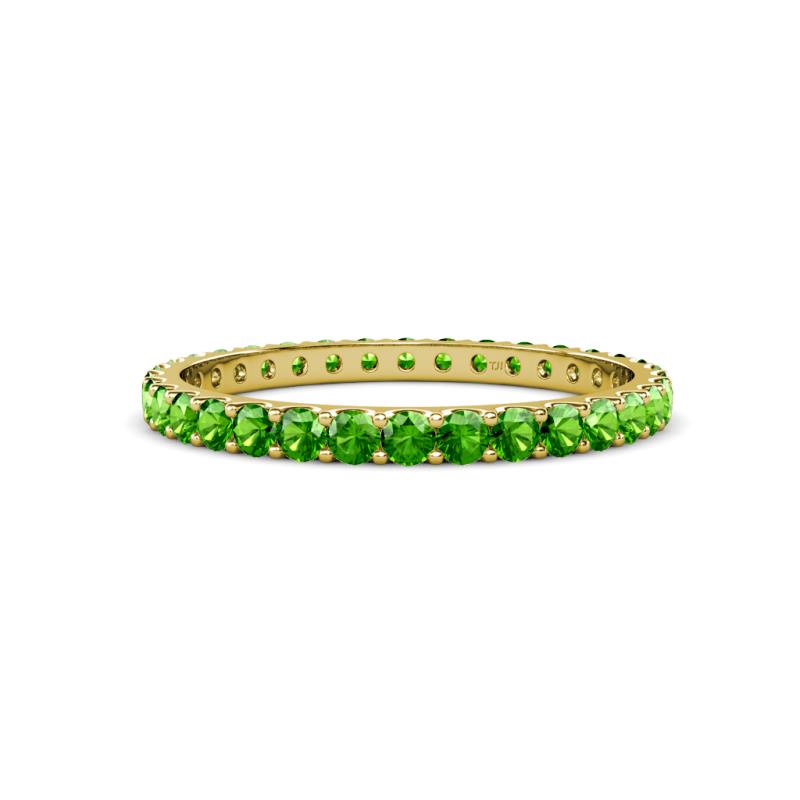 Audrey 2.40 mm Green Garnet U Prong Eternity Band 