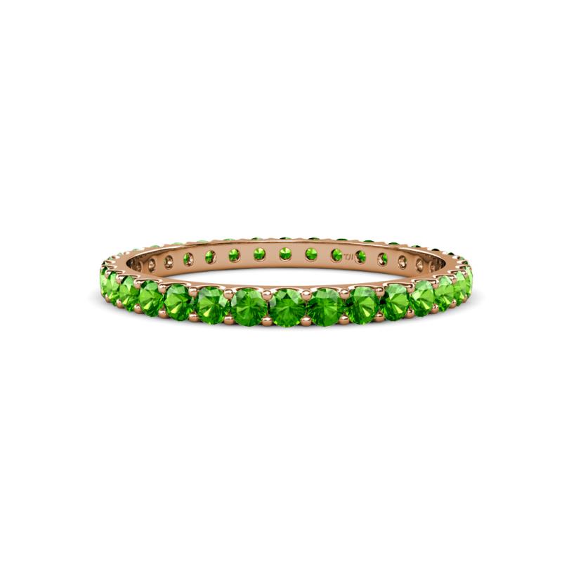 Audrey 2.40 mm Green Garnet U Prong Eternity Band 