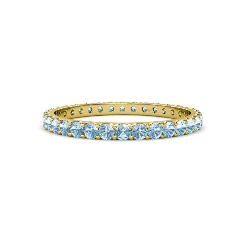 Audrey 2.40 mm Aquamarine U Prong Eternity Band 