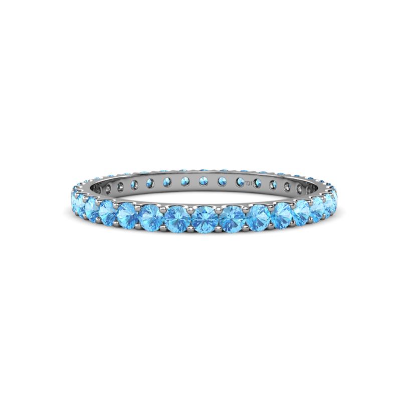 Audrey 2.40 mm Blue Topaz U Prong Eternity Band 