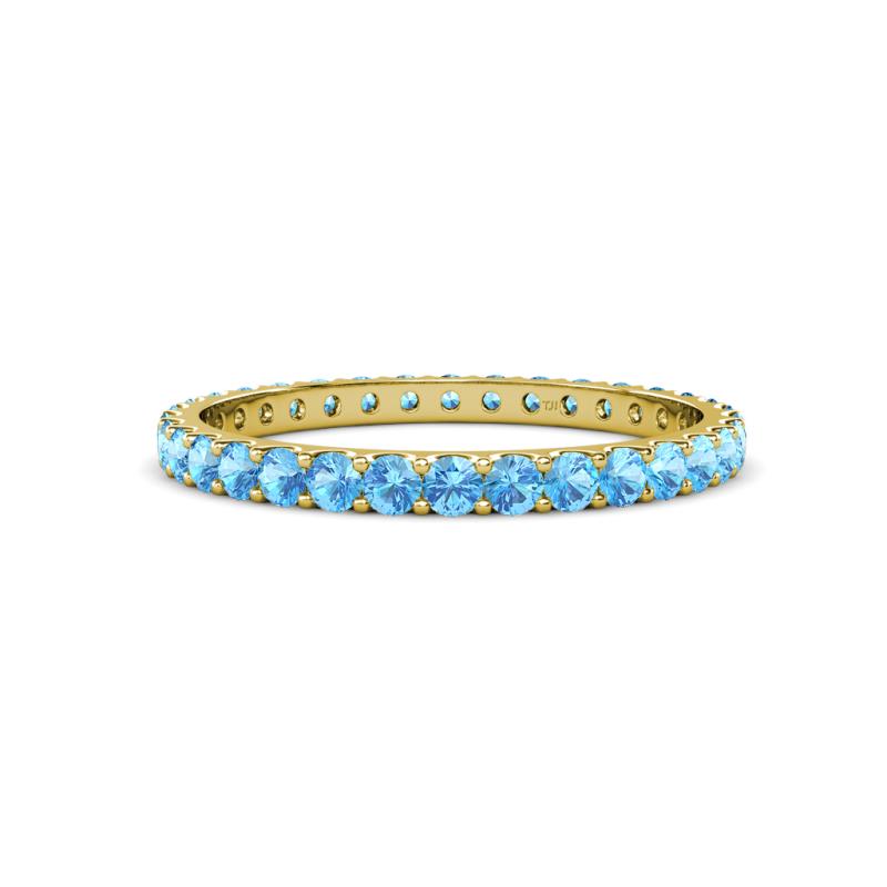 Audrey 2.40 mm Blue Topaz U Prong Eternity Band 