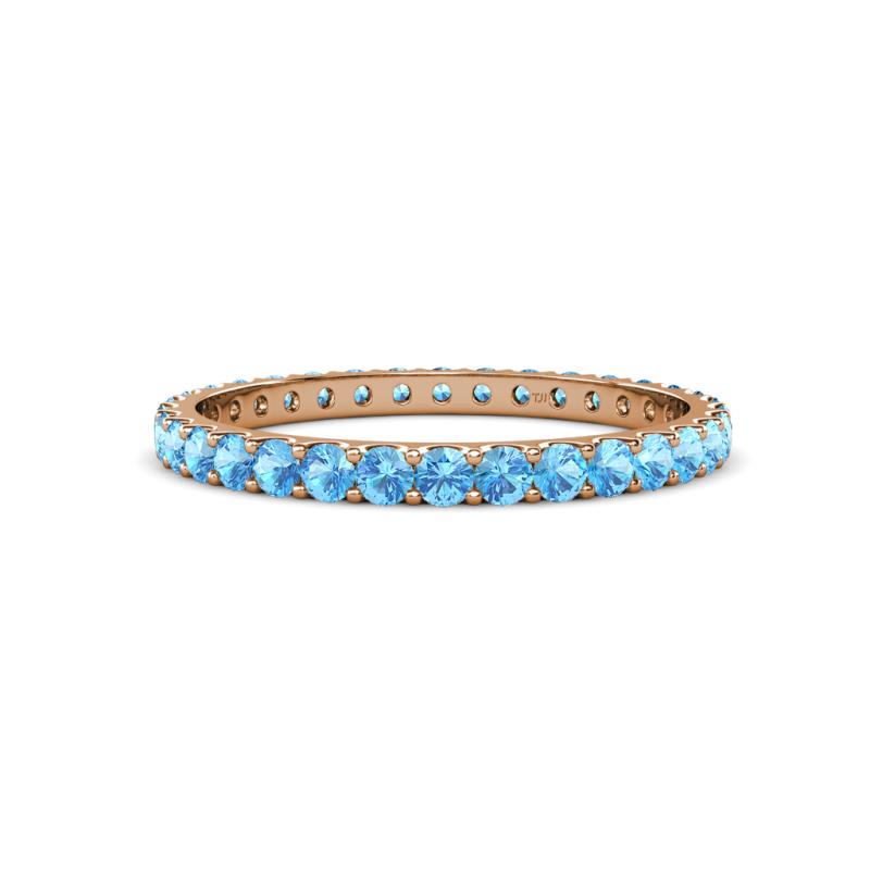 Audrey 2.40 mm Blue Topaz U Prong Eternity Band 