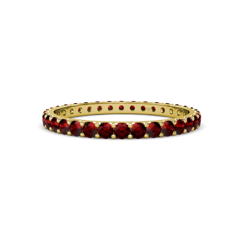 Audrey 2.40 mm Red Garnet U Prong Eternity Band 