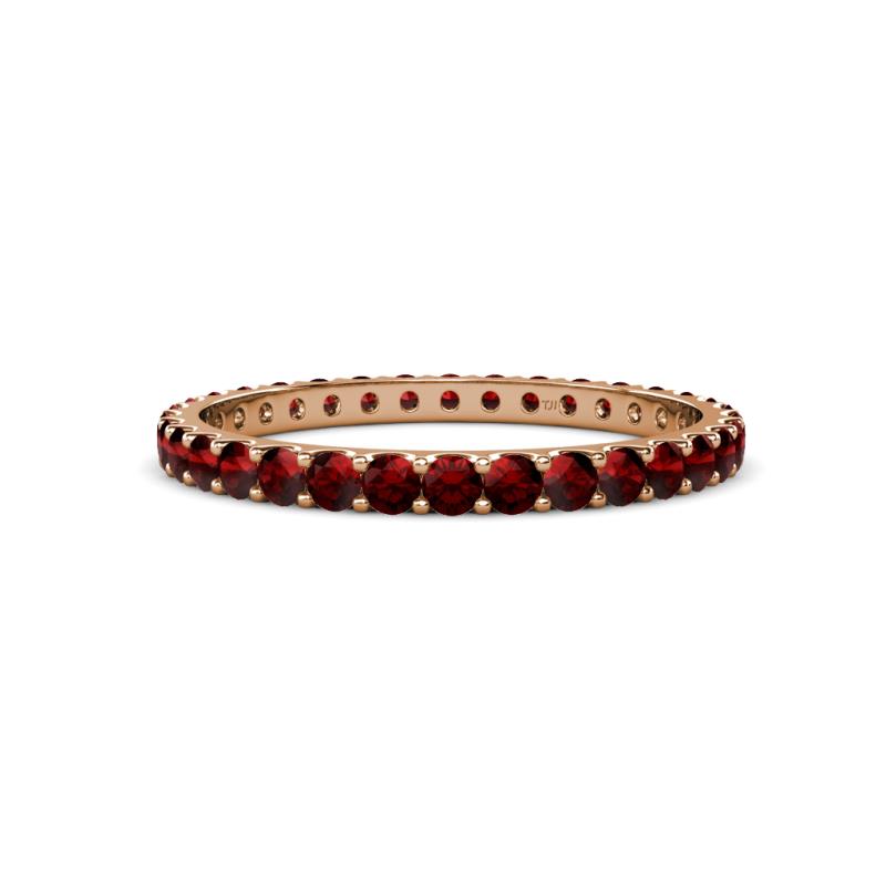 Audrey 2.40 mm Red Garnet U Prong Eternity Band 