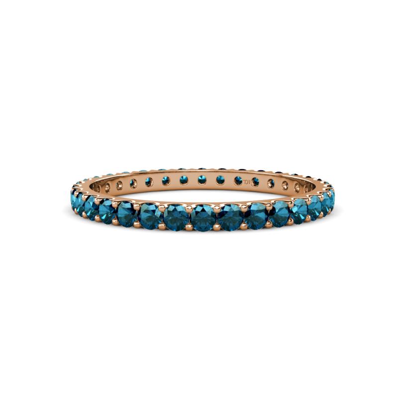 Audrey 2.40 mm Blue Diamond U Prong Eternity Band 