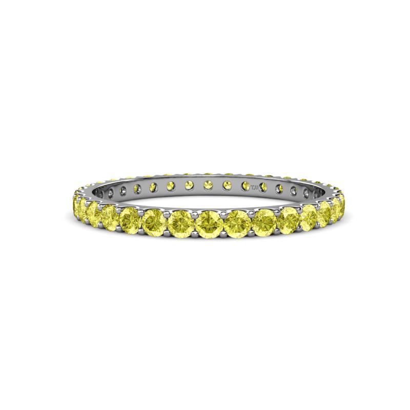 Audrey 2.40 mm Yellow Diamond U Prong Eternity Band 
