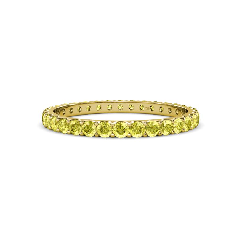 Audrey 2.40 mm Yellow Diamond U Prong Eternity Band 