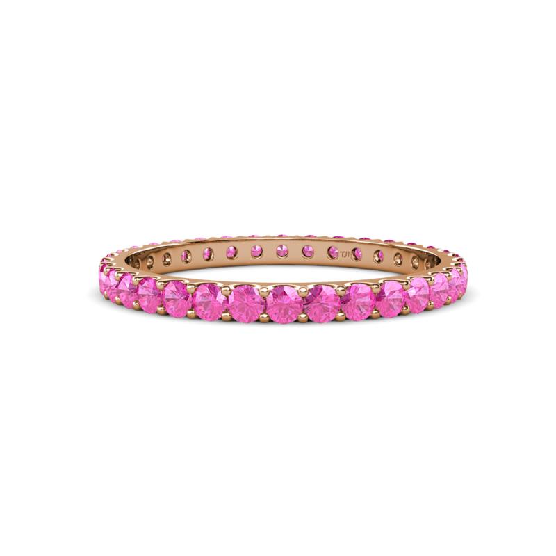 Audrey 2.40 mm Pink Sapphire U Prong Eternity Band 
