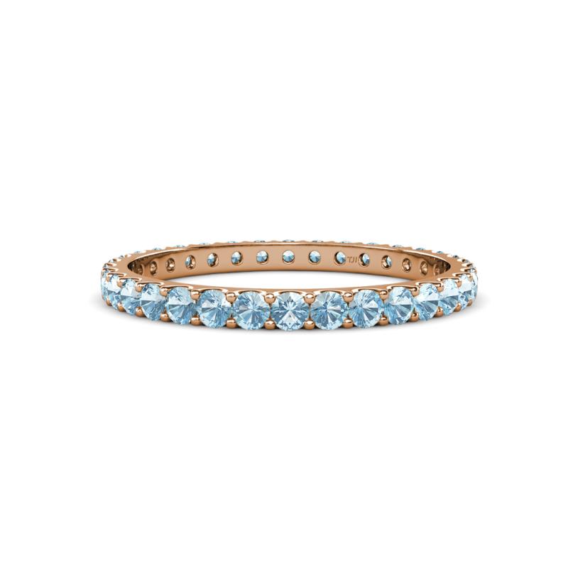 Audrey 2.40 mm Aquamarine U Prong Eternity Band 