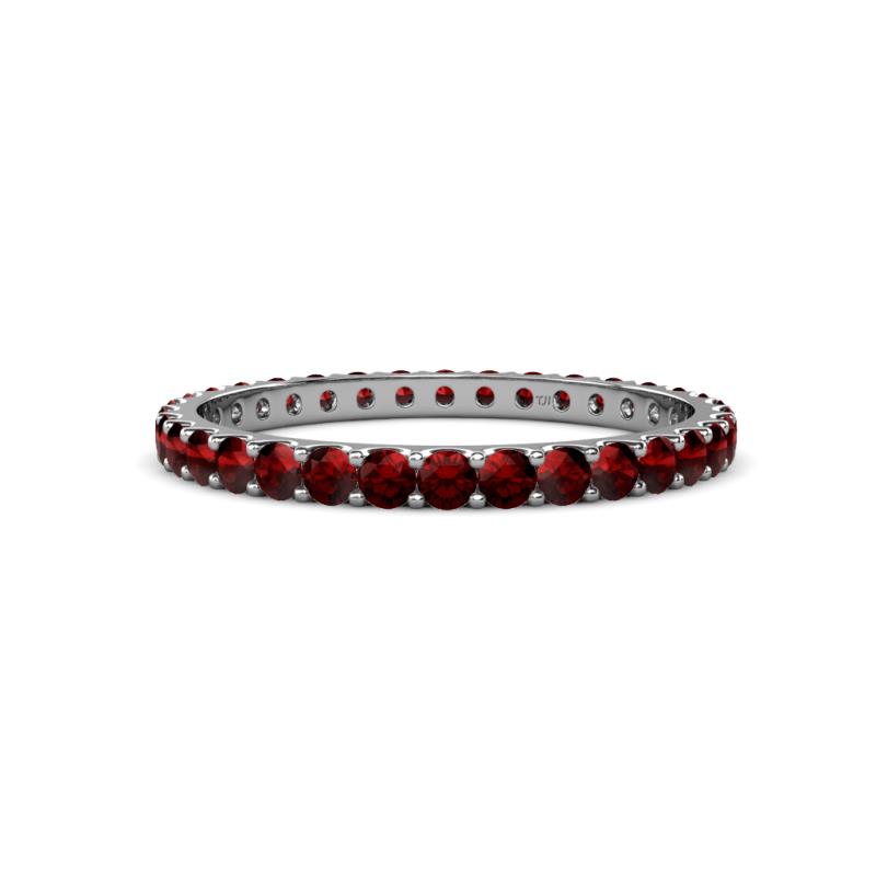 Audrey 2.40 mm Red Garnet U Prong Eternity Band 