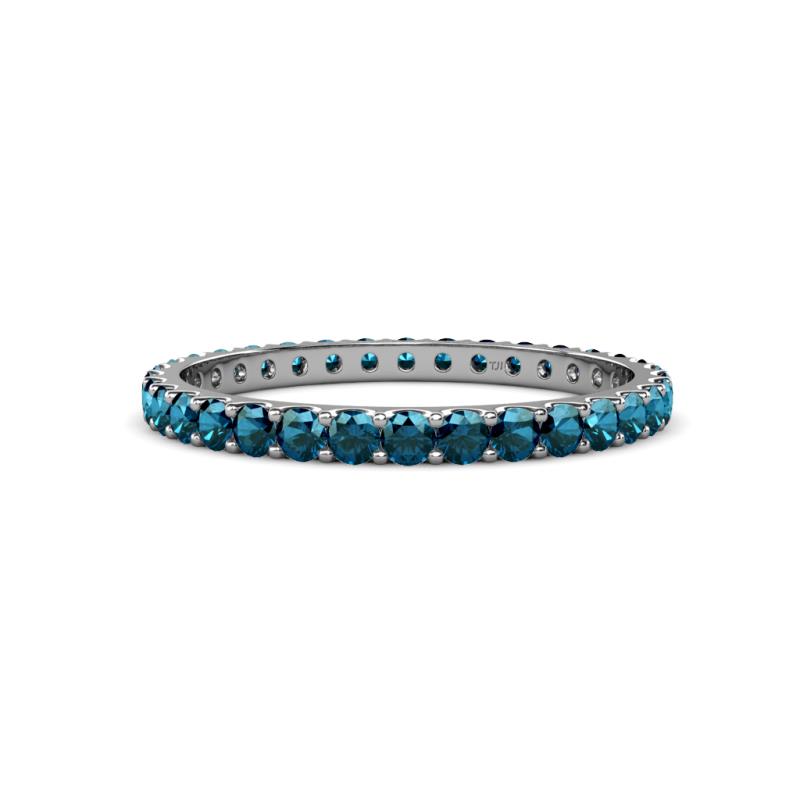 Audrey 2.40 mm Blue Diamond U Prong Eternity Band 