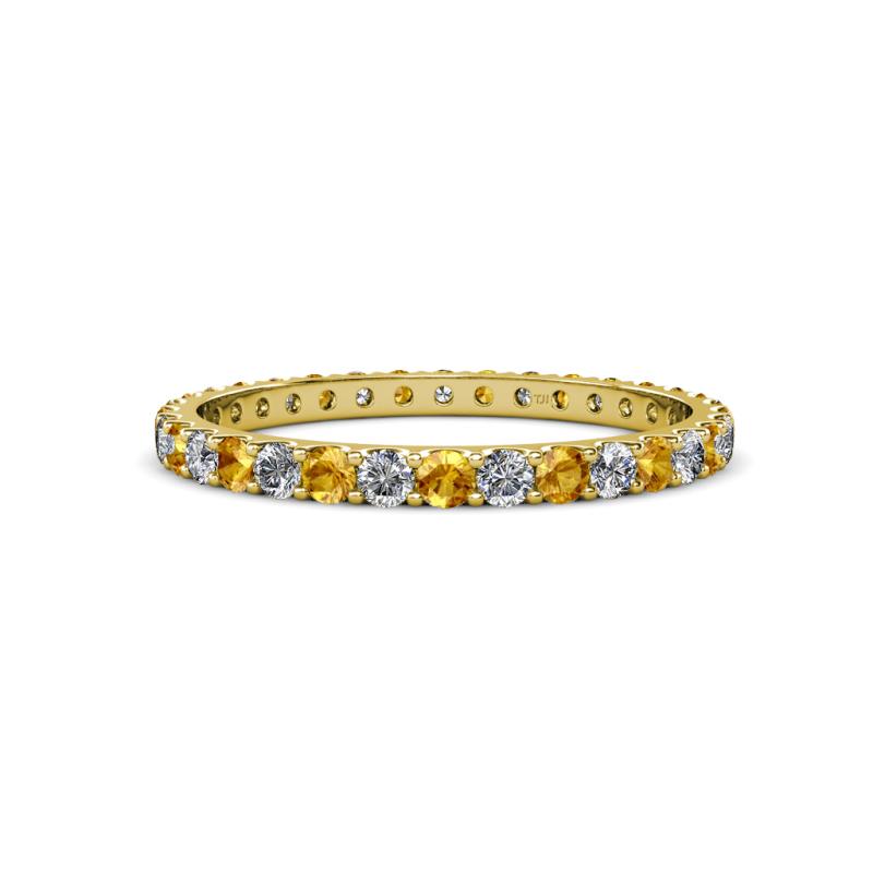 Audrey 2.00 mm Citrine and Diamond U Prong Eternity Band 