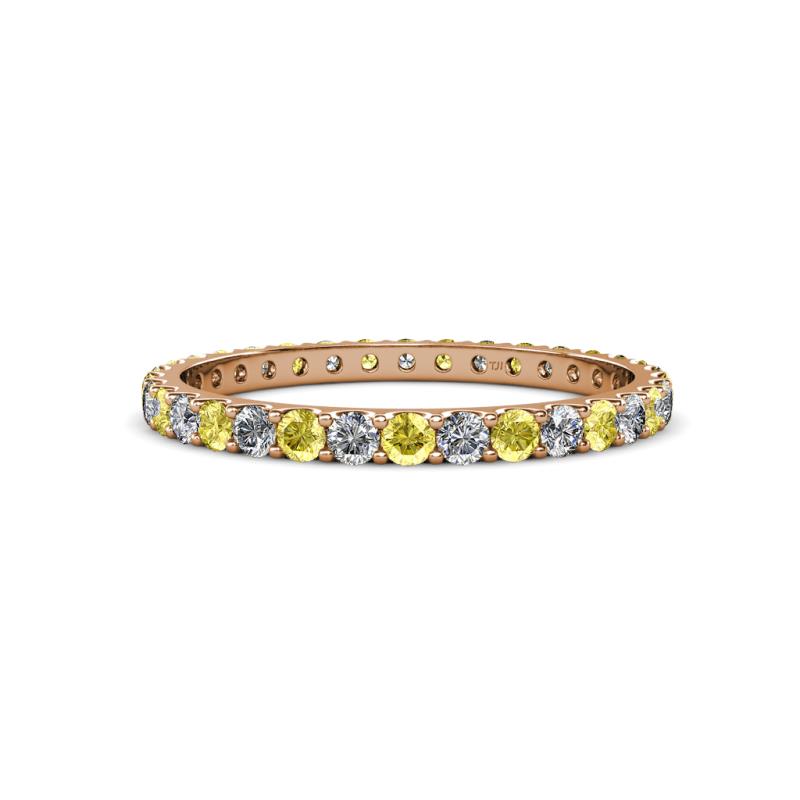 Audrey 2.00 mm Yellow Sapphire and Diamond U Prong Eternity Band 
