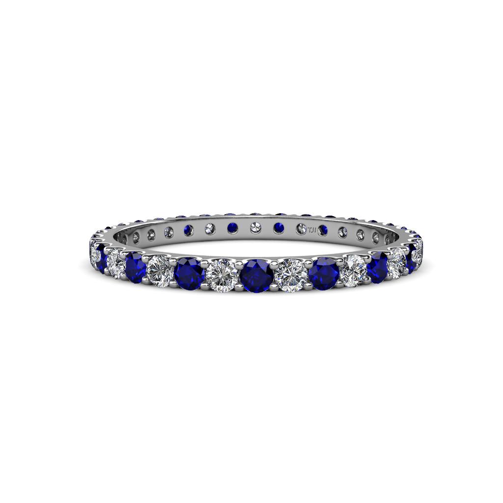 Audrey 2.00 mm Blue Sapphire and Diamond Eternity Band 