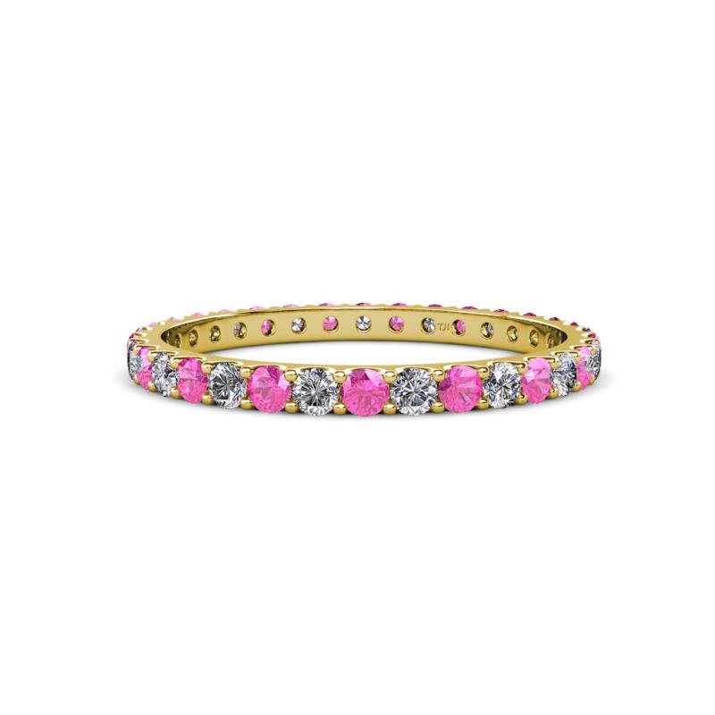 Audrey 2.00 mm Pink Sapphire and Diamond Eternity Band 