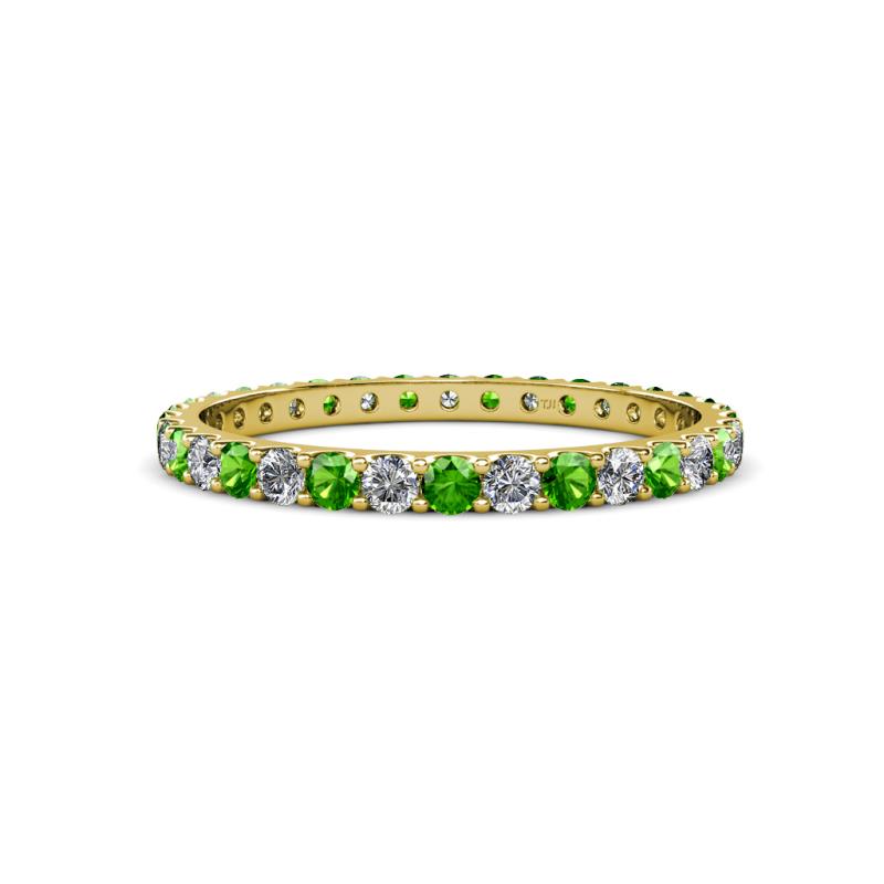 Audrey 2.00 mm Green Garnet and Diamond Eternity Band 