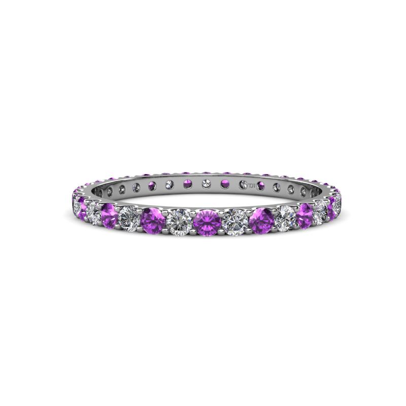 Audrey 2.00 mm Amethyst and Diamond Eternity Band 