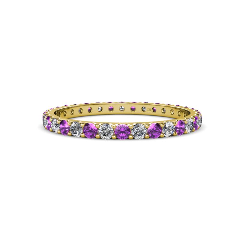 Audrey 2.00 mm Amethyst and Diamond Eternity Band 