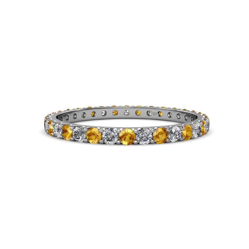 Audrey 2.00 mm Citrine and Diamond Eternity Band 