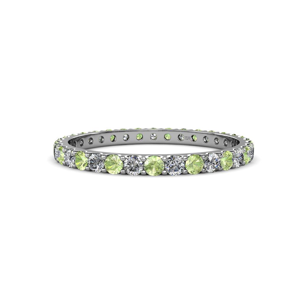 Audrey 2.00 mm Peridot and Diamond Eternity Band 