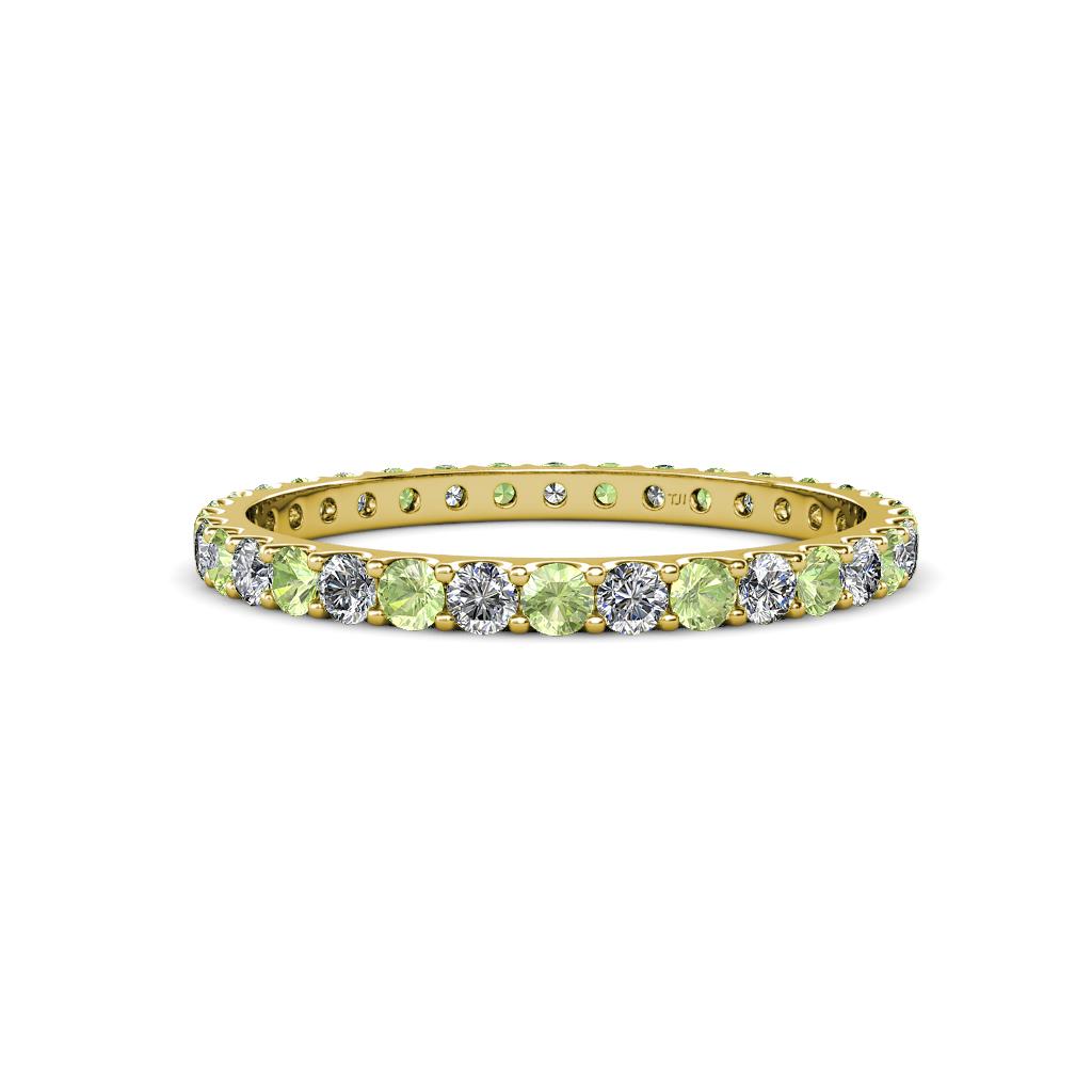 Audrey 2.00 mm Peridot and Diamond Eternity Band 