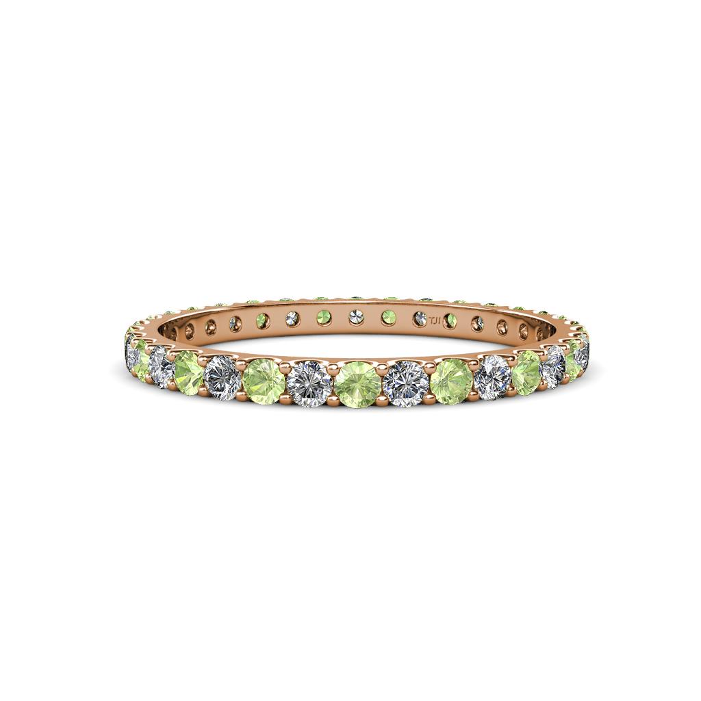 Audrey 2.00 mm Peridot and Diamond Eternity Band 