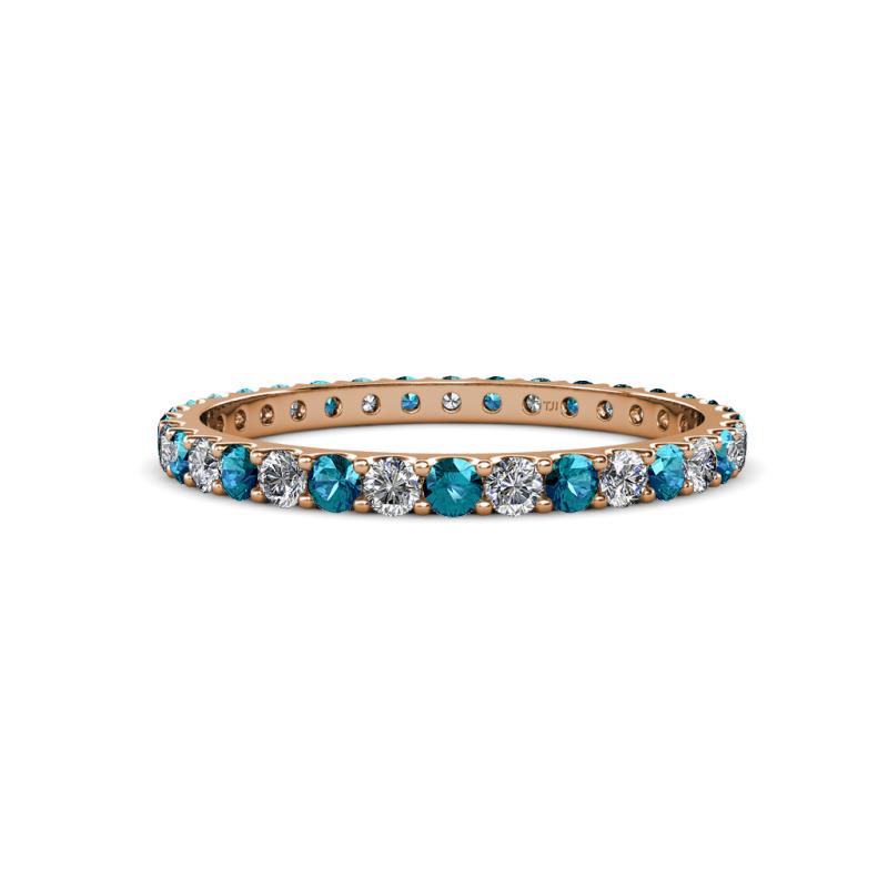 Audrey 2.00 mm London Blue Topaz and Diamond Eternity Band 
