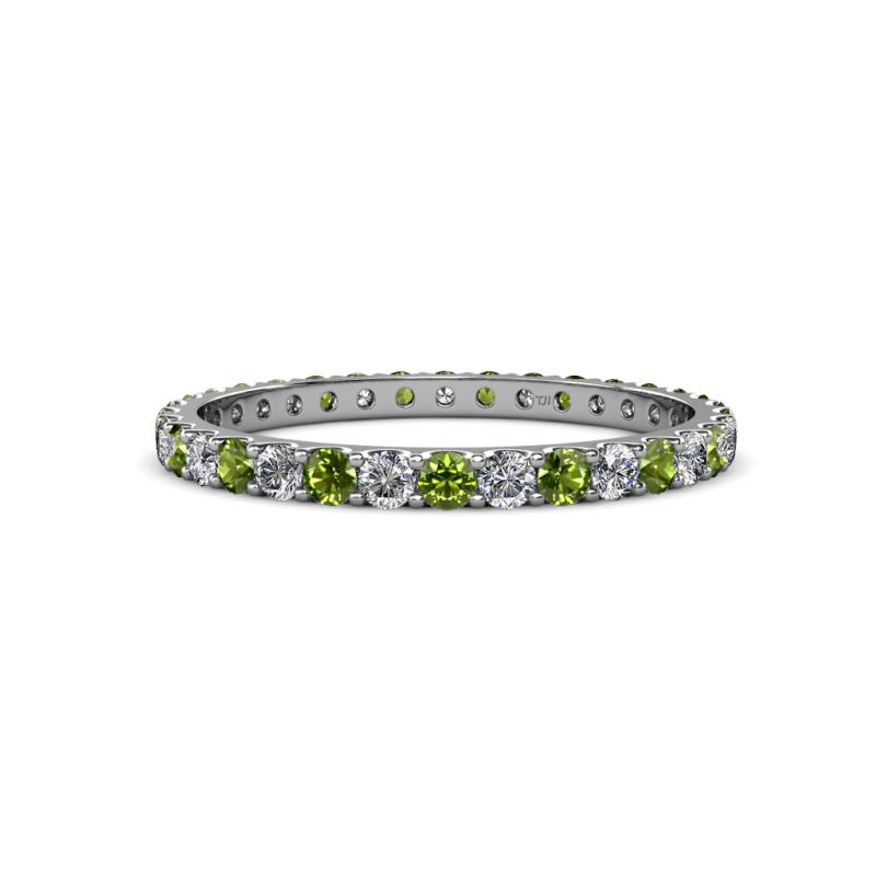 Audrey 2.00 mm Peridot and Diamond U Prong Eternity Band 
