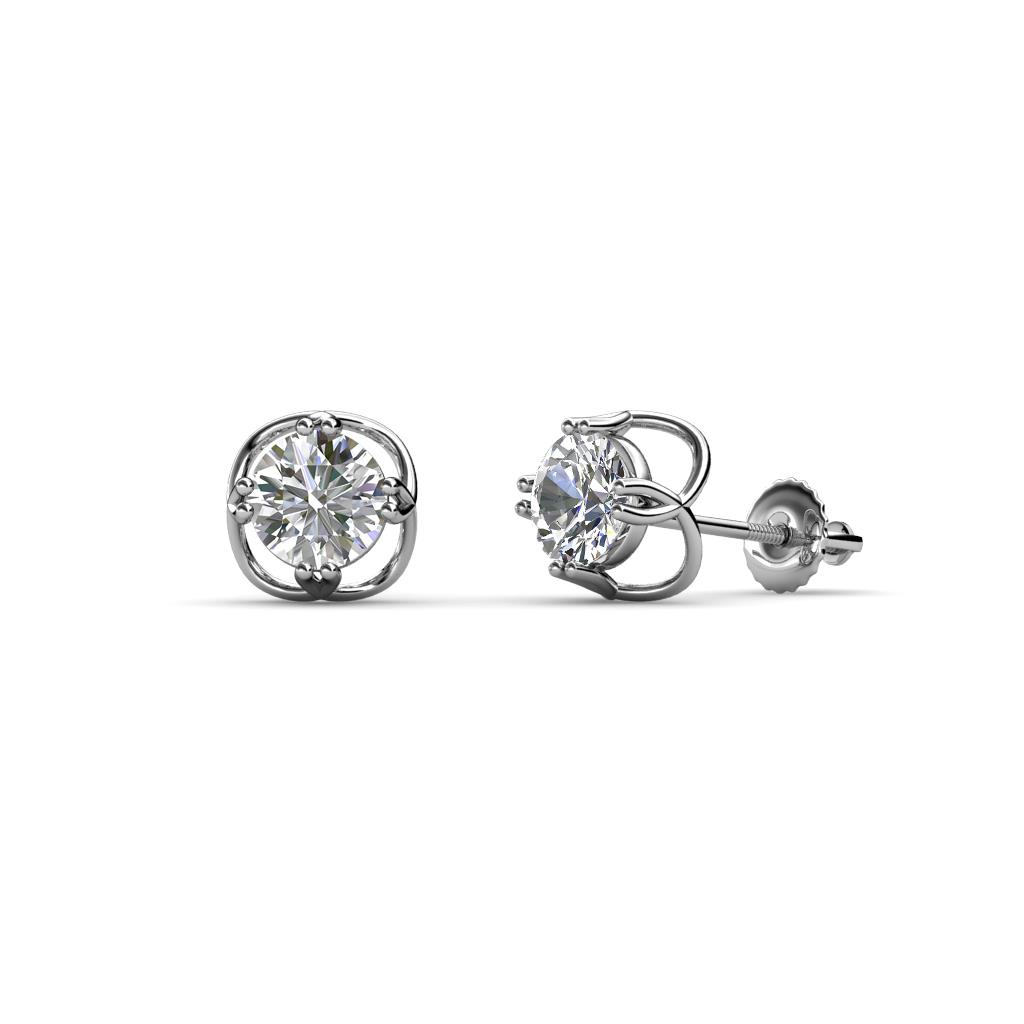 Alma Diamond (5mm) Open Tulip Stud Earrings 