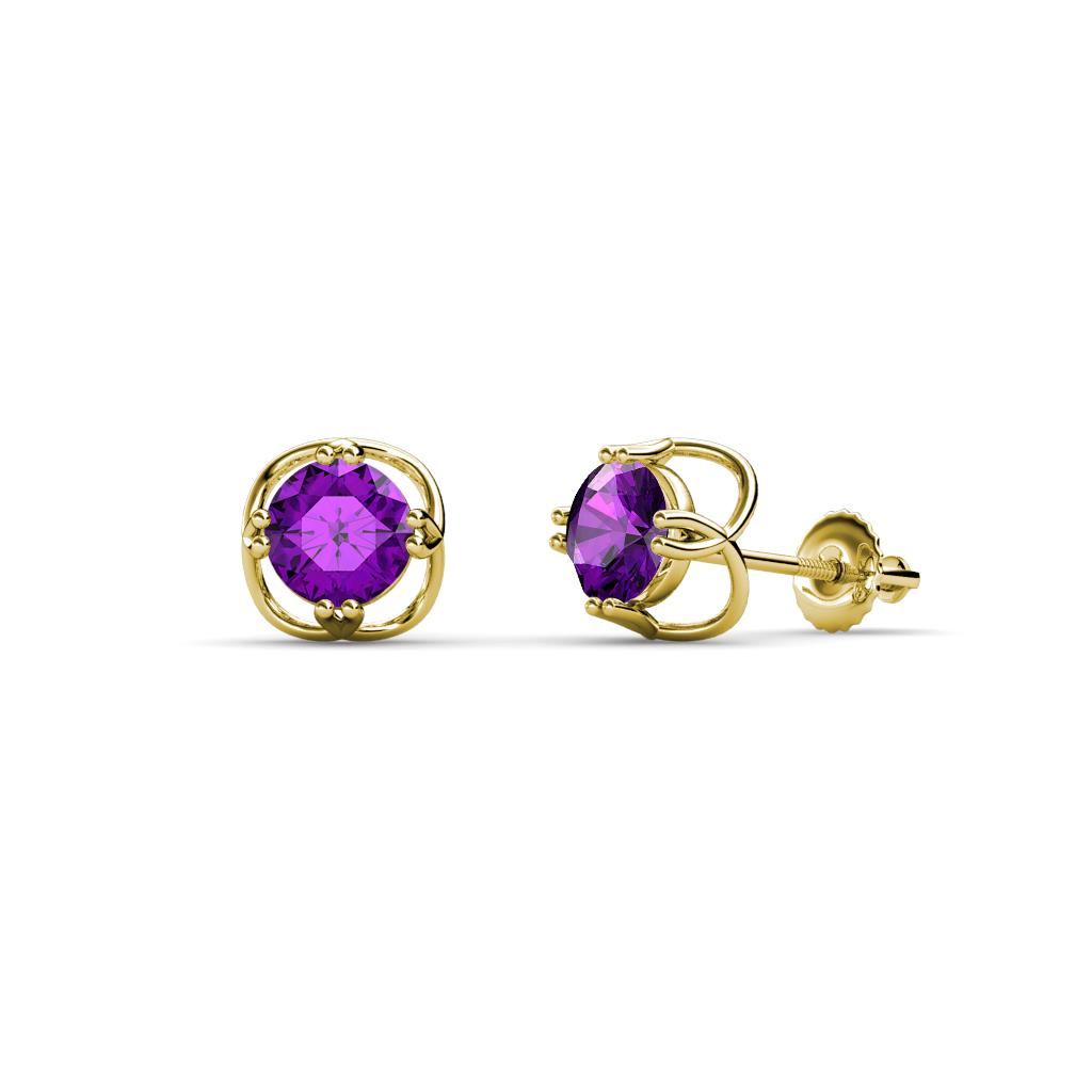 Alma Amethyst (5mm) Open Tulip Stud Earrings 