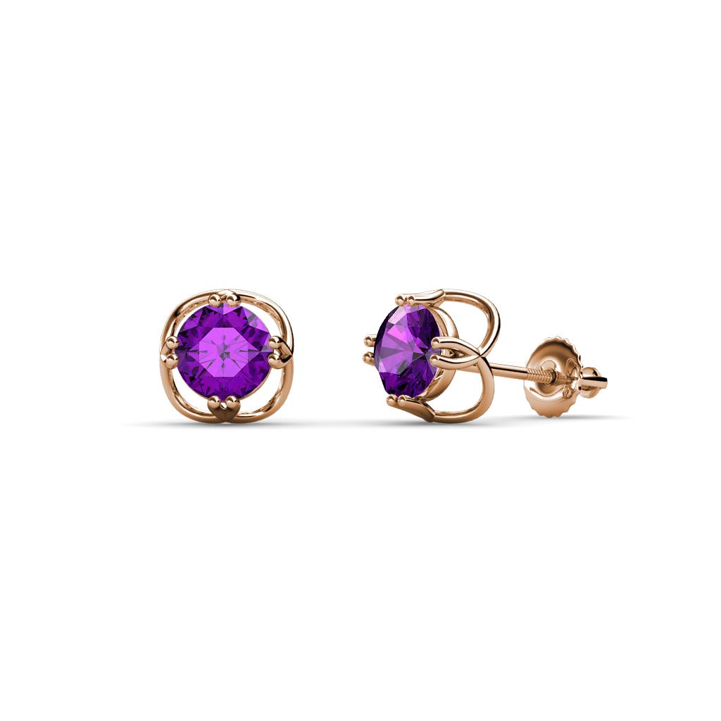 Alma Amethyst (5mm) Open Tulip Stud Earrings 