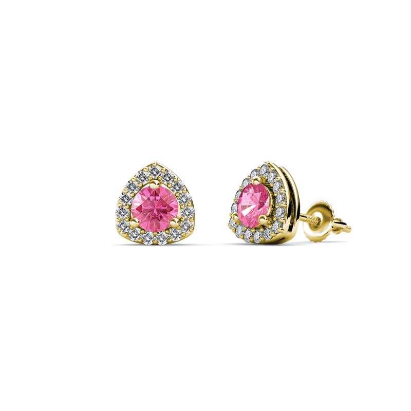 Alkina Pink Tourmaline and Diamond Stud Earrings 