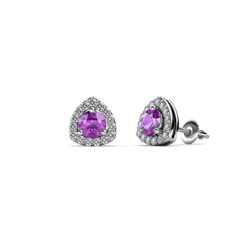 Alkina Amethyst and Diamond Stud Earrings 