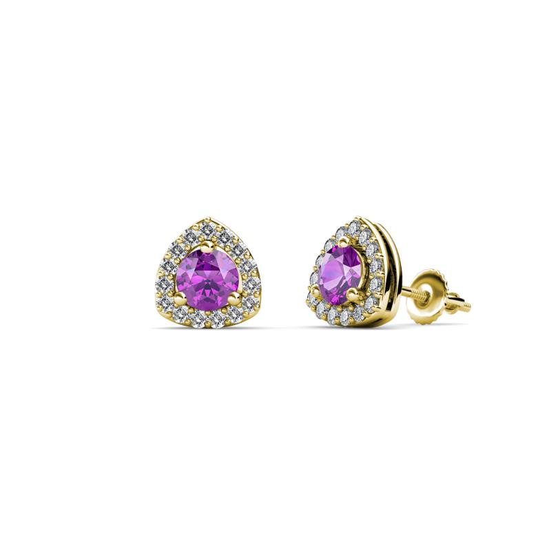 Alkina Amethyst and Diamond Stud Earrings 
