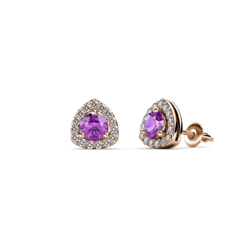Alkina Amethyst and Diamond Stud Earrings 
