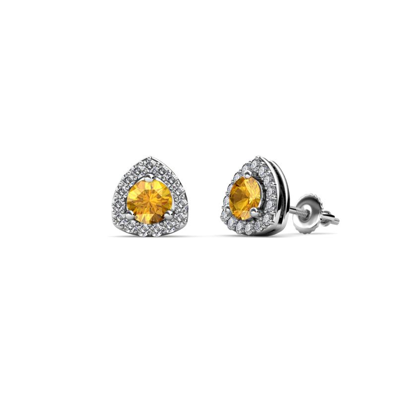 Alkina Citrine and Diamond Stud Earrings 