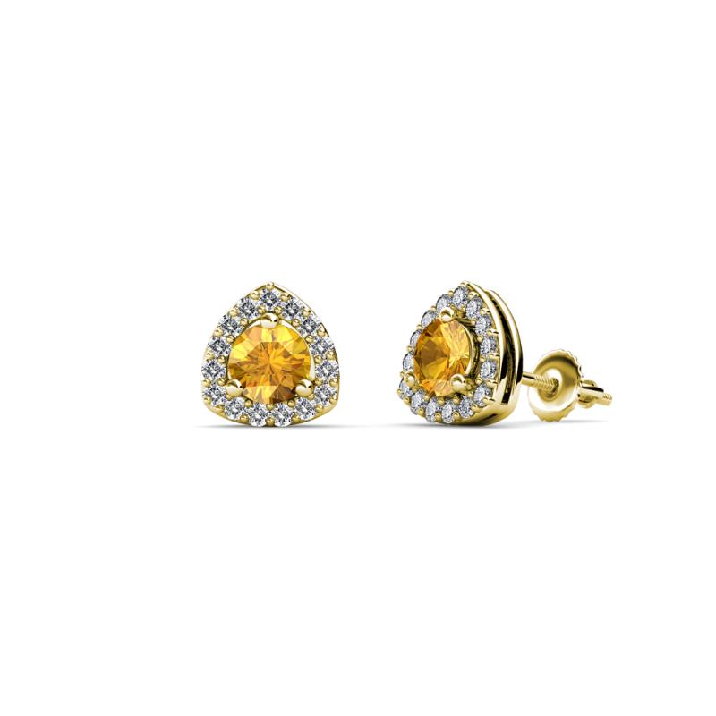 Alkina Citrine and Diamond Stud Earrings 