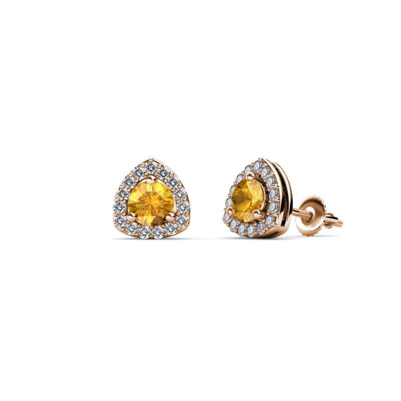 Alkina Citrine and Diamond Stud Earrings 