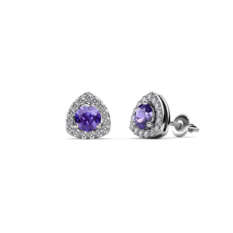 Alkina Iolite and Diamond Stud Earrings 